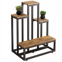 Kwietnik industrialny stojak na kwiaty rustykalny brąz wysoki loft 67 cm