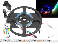 TAŚMA 120 LED RGB 2M + STEROWNIK ZASILACZ PILOT