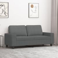 Sofa 2-osobowa, ciemnoszara, 140 cm, tapicerowana tkaniną