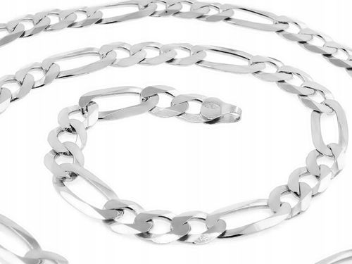 ŁAŃCUSZEK MĘSKI SREBRNY 925 SZEROKI MODNY PEŁNY FIGARO 8 MM + GRAWER GRATIS na Arena.pl