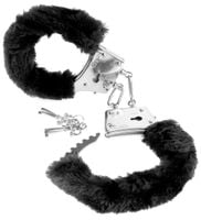 Kajdanki z futerkiem - czarne