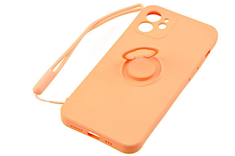 Etui Pastel Ring do Apple iPhone 12 pomarańczowy zdjęcie 1