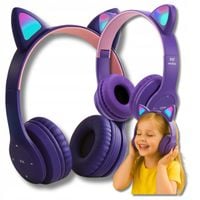 Słuchawki Bluetooth nauszne kocie uszy RGB LED bezprzewodowe DLA DZIECI