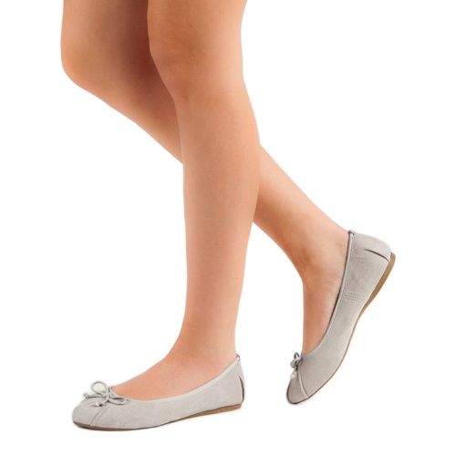 Szare Wiązane Baleriny r.38 na Arena.pl