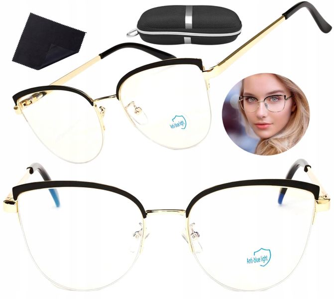 Okulary Kocie Cat Blue Light Zerówki Do Komputera zdjęcie 3