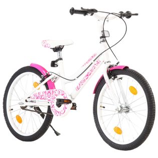 Rower dla dzieci, 20 cali, różowo-biały