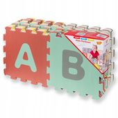 84735 Puzzle podłogowe mata piankowa pastelowa Cyferki LITERKI XL Smily