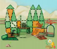 Klocki Magnetyczne Mega Płytki Kreatywne Konstrukcyjne Dinozaury Dino 62 el