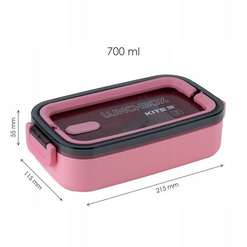 LUNCH BOX ŚNIADANIÓWKA DO SZKOŁY PRZEGRÓDKI 700ml RÓŻOWA KITE na Arena.pl