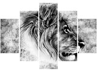 105CM 150CM OBRAZ 5 ELEM GŁOWA LWA DRUK