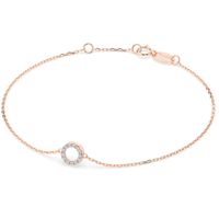 bransoletka z różowego złota 585 z diamentem (brylantem) 0,07 ct lab