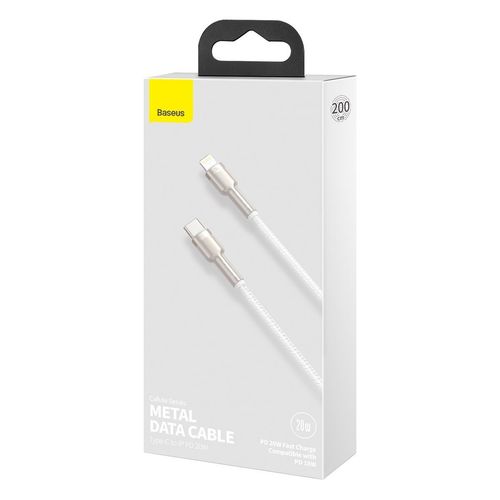 kabel usb-c do lightning baseus cafule, pd, 20w, 2m (biały) na Arena.pl