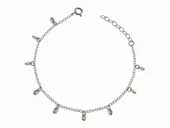 DELIKATNA SREBRNA BRANSOLETKA ŁEZKI KROPLE SOPELKI BŁĘKITNE KRYSZTAŁKI