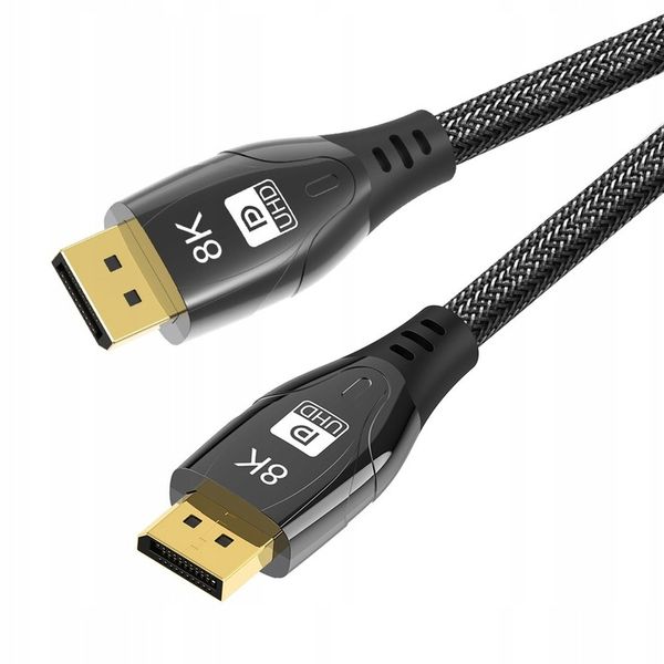 Kabel przewód DisplayPort 1.4 DP-DP 8K60Hz 4K 2m zdjęcie 1