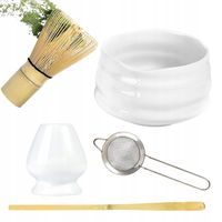 Zestaw Do Herbaty Matcha 5 Elementów Bambusowo-Ceramiczny