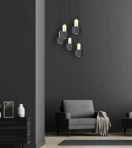 Lampa wisząca 5xE27 LUCE BLACK GOLD na Arena.pl