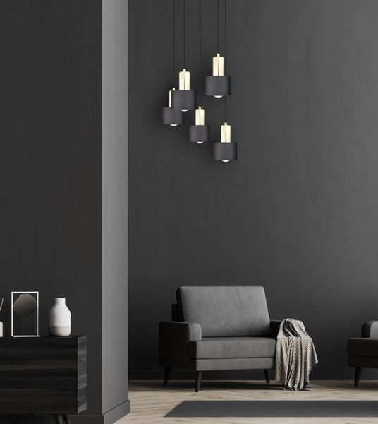 Lampa wisząca 5xE27 LUCE BLACK GOLD zdjęcie 2