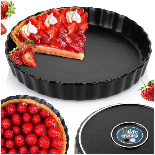 Forma do tarty ceramiczna czarna 24,5 cm na Arena.pl