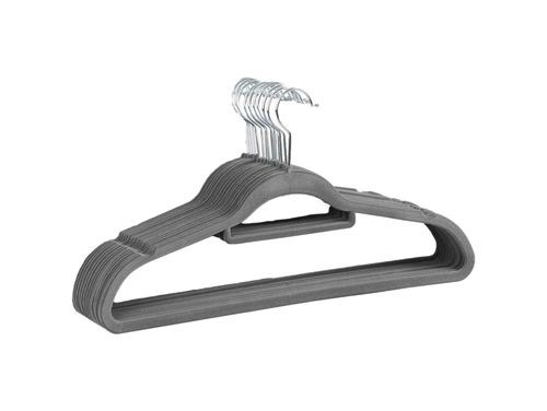 10x wieszak welurowy wieszaki na ubrania  do szafy mocne 10szt szary na Arena.pl