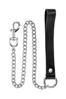 metal leash with cow leather wrist