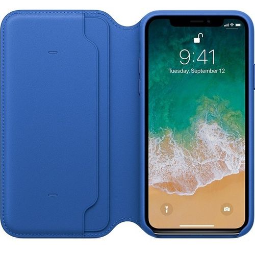 Apple iPhone X Leather Folio - Electric Blue na Arena.pl