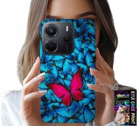 ETUI DO XIAOMI NOTE 14 4G - NIEBIESKIE MOTYLKI, MOTYL, KOBIECE WZORY