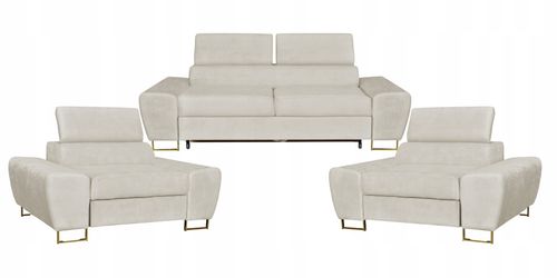 Zestaw mebli wypoczynkowych salonu Bosso Sofa 2os fotele beż na Arena.pl