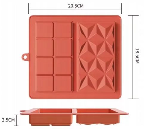 PODWÓJNA GŁĘBOKA FORMA SILIKONOWA DO CZEKOLADY DUBAI CHOCOLATE 20,5X18,5 cm na Arena.pl