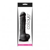 COLOURS PLEASURES SMALL BLACK dildo penis z jądrami i przyssawką