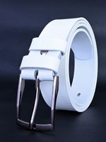 SKÓRZANY Pasek Męski 3,5cm Klasyczny Garnitur Jeans BIAŁY Uniwersalny