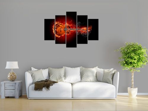 Obraz drukowany Płonąca gitara 150x100 na Arena.pl