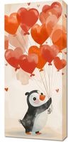 Obraz 40x90cm Pingwinek z Balonami