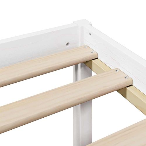 Łóżko z regałem, bez materaca, białe, 140x200 cm, sosnowe na Arena.pl