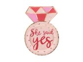 Talerzyki papierowe pierścionek She said yes, 18 x 25 cm 6 szt.