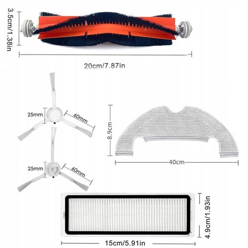ZESTAW SZCZOTKI MOPY DO XIAOMI ROBOT VACUUM X10 MOP 2 ULTRA DREAME Z10 na Arena.pl