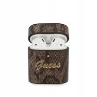 Guess GUACA2PUSNSMLBR AirPods cover brązowy/brown Python Collection