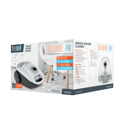 Odkurzacz workowy ECO WHITE 700 na Arena.pl