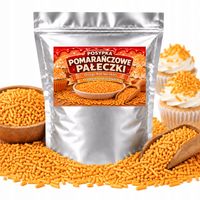 POSYPKA CUKROWA POMARAŃCZOWE PAŁECZKI DO TORTÓW BABECZEK MUFFINEK 200g
