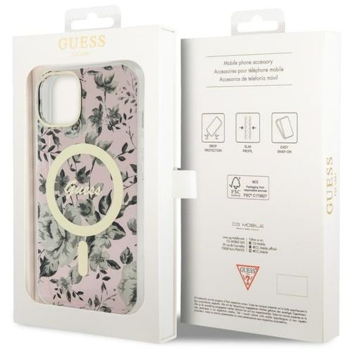 Etui Guess do iPhone 15, iPhone 14, iPhone 13, Różowy, MagSafe na Arena.pl