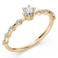 pierścionek z żółtego złota 585 z diamentem (brylantem) 0,46 ct lab