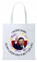 Prezydent Andrzej Duda Torba Eco Biała Shopper Z Nadrukiem Ze Zdjęciem