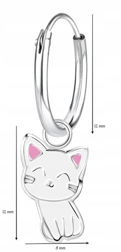 KOLCZYKI SREBRNE DLA DZIEWCZYNKI DZIECI SREBRO 925 KOŁA KOT na Arena.pl