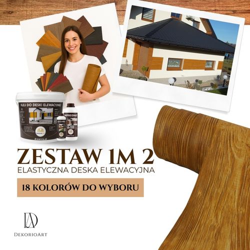 ZESTAW DESKA ELEWACYJNA ELASTYCZNA IMITACJA DREWNA 1M2 18 KOLORÓW DO WYBORU na Arena.pl