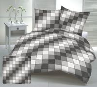 Pościel z kory 140x200 wzór piknikowa krata szara