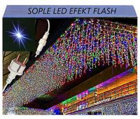 SOPLE 500 LED KURTYNA LAMPKI ZEWNĘTRZNE IP44 FLASH kolorowe 25M