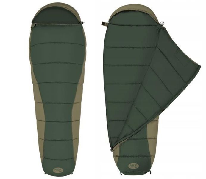 Duży ciepły śpiwór turystyczny mumia z kapturem i pokrowcem kompresyjnym zdjęcie 1