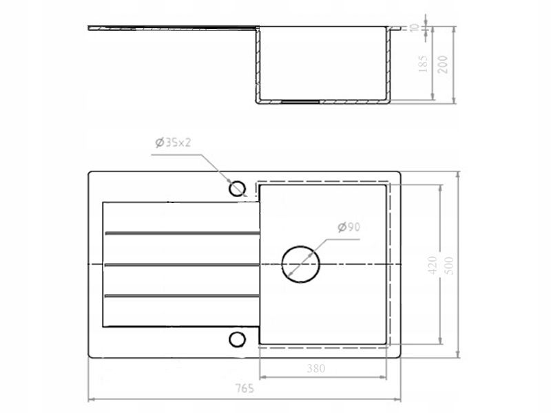 ZLEW ZLEWOZMYWAK GRANIT 8 kolorów 76x50 + SYFON zdjęcie 10