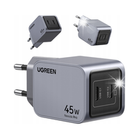 Ładowarka sieciowa Ugreen Nexode Pro 45W 2x USB-C Szara