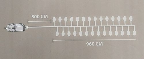 Świąteczne lampki choinkowe na drucie 9,6m 960led, gęste ciepły kolor na Arena.pl