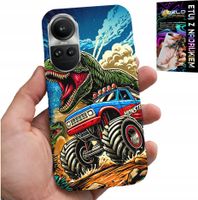 ETUI DO OPPO RENO10 PRO 5G -DINOZAUR W MONSTERTRUCKU WZORY DLA DZIECI